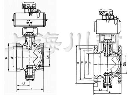 VQ647F氣動V型球閥結(jié)構(gòu)圖